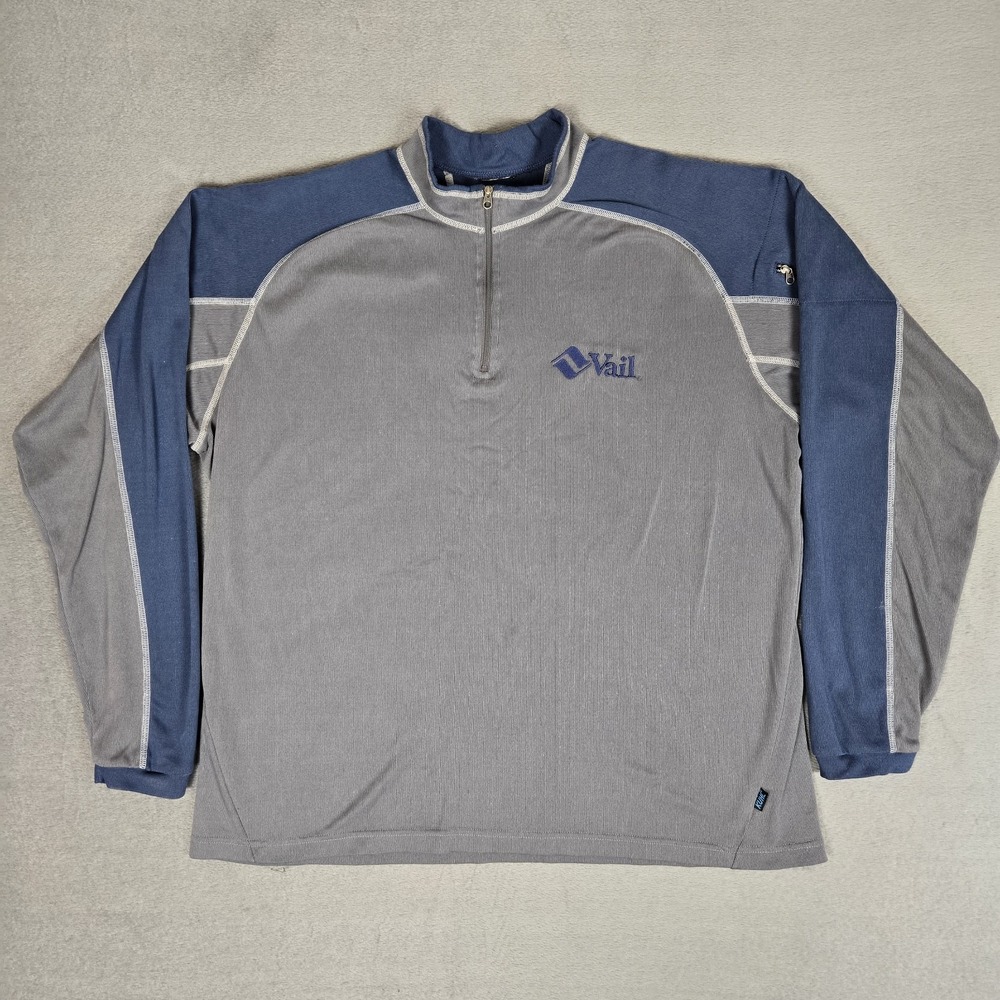 Kuhl Quarter Zip Pullover Mens 2XL Blue Vail Colorado Logo Sweater Performance